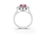 Asscher Cut Halo Engagement Ring Setting for a Fancy Pink Lab-Grown Diamond | Sterling Silver - Design NV-24775