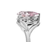 Pear-Shaped Leaf Bypass Solitaire Engagement Ring Setting for a Fancy Pink Lab-Grown Diamond | Sterling Silver
