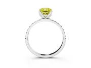 Radiant Cut Pave Engagement Ring Setting for a Fancy Yellow Lab-Grown Diamond | Slim Band | Platinum