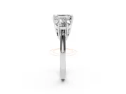 Emerald Cut Vintage Three Stone Engagement Ring Setting | Milgrain Baskets | White Gold