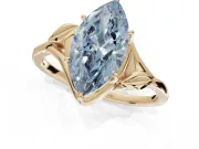 Marquise Bypass Solitaire Engagement Ring Setting for a Fancy Blue Lab-Grown Diamond | Yellow Gold