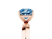 Cushion Cut Knife-Edge Engagement Ring Setting for a Fancy Blue Lab-Grown Diamond | Rose Gold