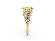 Marquise Bypass Pavé Engagement Ring Setting for a Fancy Yellow Lab-Grown Diamond | Yellow Gold
