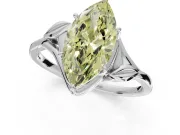 Marquise Bypass Solitaire Engagement Ring Setting for a Fancy Yellow Lab-Grown Diamond | Platinum