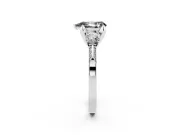Pear-Shaped Hidden Halo Three Stone Engagement Ring Setting for a Black Center | Sterling Silver