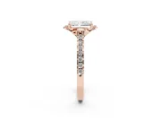 Radiant Cut Floral Petal Engagement Ring Setting | Petal Accents | Rose Gold