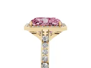 Radiant Cut Halo Engagement Ring Setting for a Fancy Pink Lab-Grown Diamond | Yellow Gold - Design NV-24729