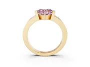 Heart-Shaped Tension Style Engagement Ring Setting for a Fancy Pink Lab-Grown Diamond | Yellow Gold