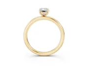 Emerald Cut Low Set Solitaire Engagement Ring Setting | Plain Band | Yellow Gold