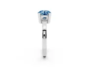 Round Solitaire Engagement Ring Setting for a Fancy Blue Lab-Grown Diamond | Flat Tab Prongs | Sterling Silver