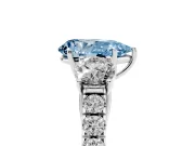 Pear-Shaped Engagement Ring Setting for a Fancy Blue Lab-Grown Diamond | Three Stone | Platinum
