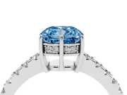 Cushion Cut Engagement Ring Setting for a Fancy Blue Lab-Grown Diamond | White Gold - Design NV-24649