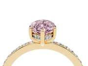Marquise Hidden Halo Engagement Ring Setting for a Fancy Pink Lab-Grown Diamond | Yellow Gold