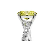 Oval Crossover Engagement Ring Setting for a Fancy Yellow Lab-Grown Diamond | White Gold