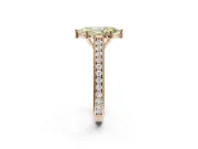 Marquise Vintage Engraved Pavé Engagement Ring Setting for a Fancy Yellow Lab-Grown Diamond | Milgrain Edges | Rose Gold