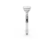 Princess Cut Diamond Solitaire Ring Set in Platinum with Tapered Baguette Side Stones and Prong Setting