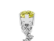 Marquise Scattered Accent Engagement Ring Setting for a Fancy Yellow Lab-Grown Diamond | White Gold