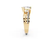 Radiant Cut Graduated Channel Bypass Engagement Ring Setting | Split Shank | Yellow Gold