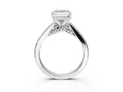 Asscher Cut Pavé Solitaire Engagement Ring Setting | Crossover Gallery | Sterling Silver