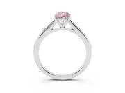 Fancy Pink Pear Cut Diamond Solitaire Ring Set in Platinum with Cathedral Band and Prong Setting