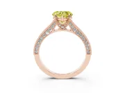Heart-Shaped Hidden Halo Engagement Ring Setting for a Fancy Yellow Lab-Grown Diamond | Milgrain Pave | Rose Gold