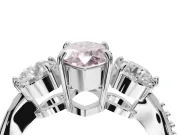 Marquise Three Stone Engagement Ring Setting for a Fancy Pink Lab-Grown Diamond | Tapered Pave Band | Sterling Silver