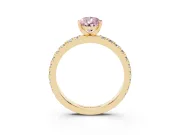 Pear-Shaped Pavé Solitaire Engagement Ring Setting for a Fancy Pink Lab-Grown Diamond | Yellow Gold
