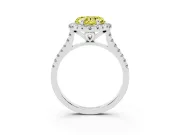 Heart-Shaped Halo Engagement Ring Setting for a Fancy Yellow Lab-Grown Diamond | Tapered Band | Sterling Silver