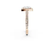 Radiant Cut Sectioned Halo Engagement Ring Setting | Pavé Gallery and Band | Rose Gold