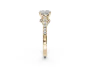Cushion Cut Pavé Solitaire Engagement Ring Setting | Crossover Gallery | Yellow Gold