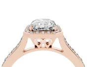 Radiant Cut Pavé Halo Engagement Ring Setting | Rose Gold
