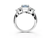 Princess Cut Engagement Ring Setting for a Fancy Blue Lab-Grown Diamond | Sterling Silver - Design NV-24901
