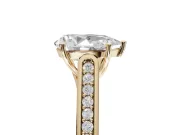 Pear-Shaped Cathedral Solitaire Engagement Ring Setting | Channel Set Band | Yellow Gold