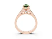 Pear-Shaped Channel Engagement Ring Setting for a Fancy Green Lab-Grown Diamond | Rose Gold - Design NV-24671