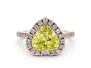 Heart-Shaped Raised Halo Engagement Ring Setting for a Fancy Yellow Lab-Grown Diamond | Rose Gold
