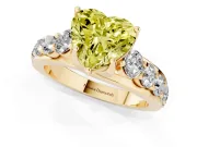 Heart-Shaped Engagement Ring Setting for a Fancy Yellow Lab-Grown Diamond | Yellow Gold - Design NV-24645