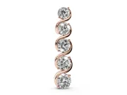 Round Lab-Grown Diamond Graduated Swirl Drop Pendant Necklace | S-Curve Ribbon | Rose Gold