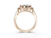 Cushion Cut Halo Engagement Ring Setting for a Fancy Green Lab-Grown Diamond | Graduated Channel Band | Rose Gold