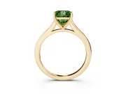 Princess Cut Cathedral Engagement Ring Setting for a Fancy Green Lab-Grown Diamond | Yellow Gold