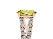 Oval Graduated Split Shank Engagement Ring Setting for a Fancy Yellow Lab-Grown Diamond | Rose Gold