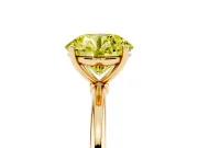 Round Thin Solitaire Engagement Ring Setting for a Fancy Yellow Lab-Grown Diamond | Straight Plain Band | Yellow Gold