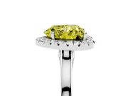 Heart-Shaped Halo Engagement Ring Setting for a Fancy Yellow Lab-Grown Diamond | Flat Tapered Band | Platinum