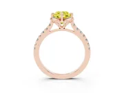 Cushion Cut Floral Petal Engagement Ring Setting for a Fancy Yellow Lab-Grown Diamond | Petal Accents | Rose Gold
