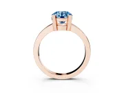 Round Tab Prong Solitaire Engagement Ring Setting for a Fancy Blue Lab-Grown Diamond | Rose Gold