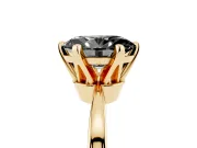 Oval Tapered Solitaire Engagement Ring Setting for a Black Center | Claw Prong Head | Yellow Gold
