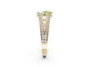 Oval Split Shank Pavé Engagement Ring Setting for a Fancy Yellow Lab-Grown Diamond | Yellow Gold