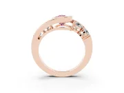Pear-Shaped Bezel Bypass Engagement Ring Setting for a Fancy Pink Lab-Grown Diamond | Rose Gold