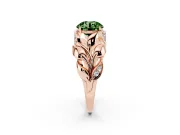 Round Leaf Bypass Engagement Ring Setting for a Fancy Green Lab-Grown Diamond | Rose Gold