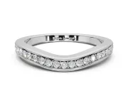 Round Lab-Grown Diamond Contoured Pavé Wedding Band | Smooth Polished Edges | White Gold