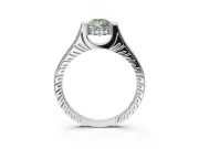 Pear-Shaped Engagement Ring Setting for a Fancy Green Lab-Grown Diamond | Sterling Silver - Design NV-24586
